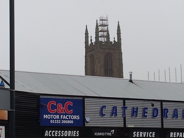 Tamworth Scaffolding: Derby Cathedral, Iron Gate, Derby 2