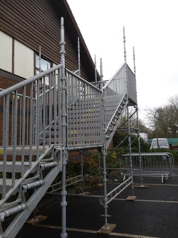 Tamworth Scaffolding: Temporary Fire Escape Premier Inn - Public Access Temporary Fire Escape Premier Inn
