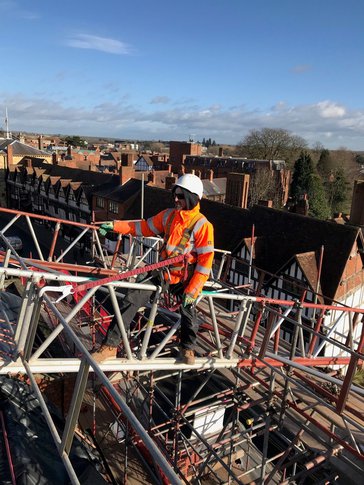 Tamworth Scaffolding: Falcon Hotel - Temporary Roofs Stratford Upon Avon

