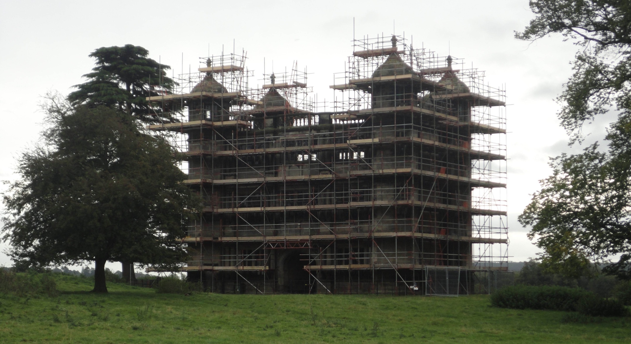 Scaffolding at Tixall Gatehouse in Staffordshire Tixall Gatehouse Staffordshire